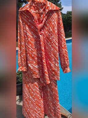 Vintage David Crystal Retro Bell Bottom Suit Size 8